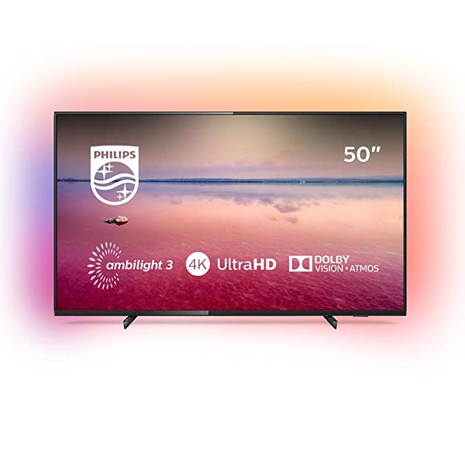 Philips Ambilight 50PUS6704/12 50 Inch LED Smart TV (4K UHD, Dolby Vision, Dolby Atmos, HDR 10 , Pixel Precise Ultra HD, Saphi Smart TV) Black (2019/2020 Model)