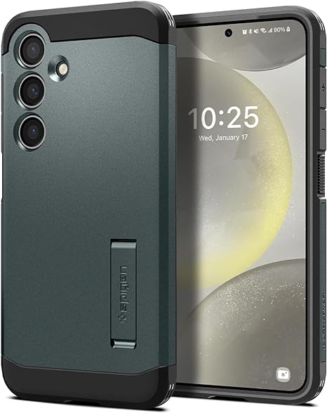 Spigen Tough Armor Designed for Galaxy S24 Case (2024), [Military-Grade Protection] - Abyss Green