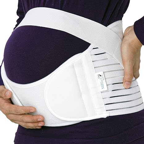 NEOtech Care Belly Band for Pregnant Women | Pregnancy Must Haves Maternity Belt | Abdomen, Waist, Pelvis & Back Support (Size XXL, Ivory Color)