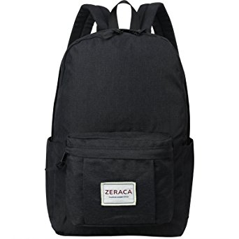 Zeraca Fashion Canvas Laptop Backpack Bookbags for Middle High School College