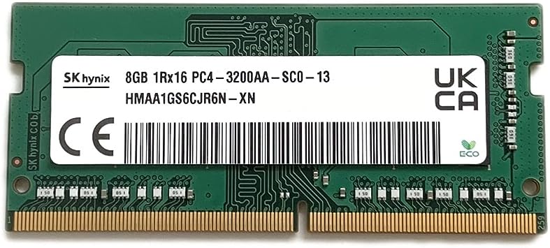 SK Hynix 8GB SODIMM DDR4 3200 PC4 1Rx16 HMAA1GS6CJR6N-XN SO-DIMM Laptop RAM Memory for Dell HP Lenovo and Other Systems