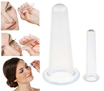 Beauty Skin Care Set of 2pcs Silicone Cupping Tools For Deep Face And Neck Facial Lifting