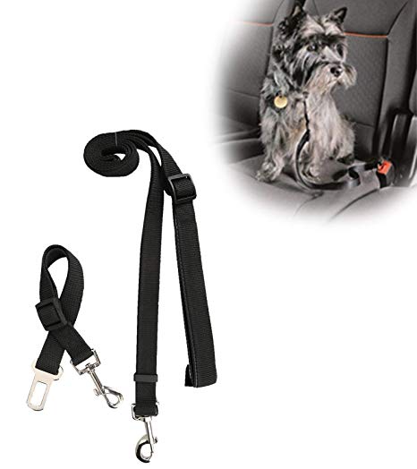 Durapower Pet Leash Dog Cat Car Seat Belt and Leash Strap