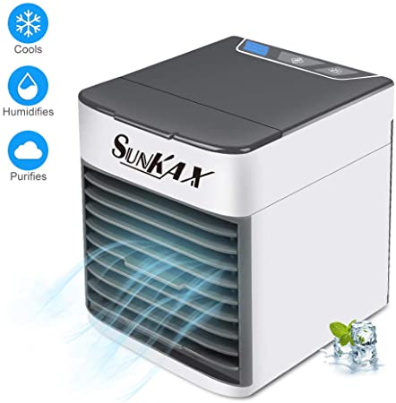 Sunkax Portable Air Conditioner Personal Air Cooler 4 in 1 USB Mini Air Cooling Fan Desktop Quiet Evaporative Air Cooler for Office Rome Office Outdoor