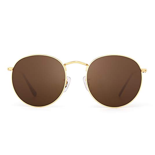 Retro Round Mirrored Sunglasses Vintage Reflective Glass Lenses Men Women