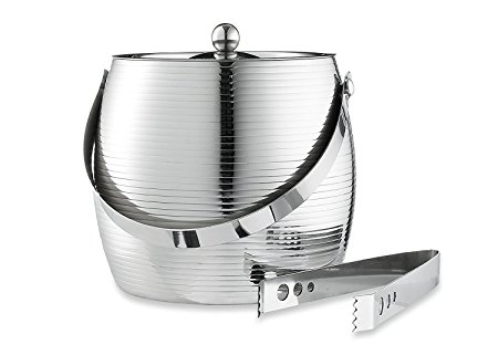 Francois et Mimi Stainless Steel Double Wall Ice Bucket with Tongs and Handle