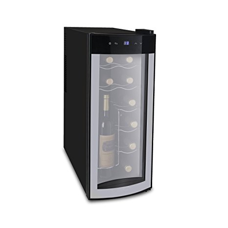 iGloo 12-Bottle Wine Cooler with Curved Glass Door