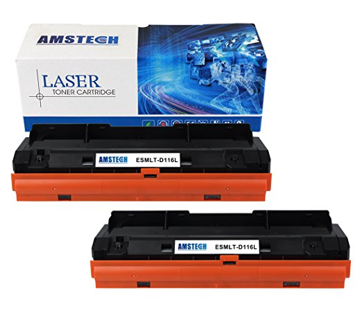 2 Pack Amstech Replacement Toner Cartridge for MLT-D116L for Samsung Xpress SL-M2625D SL-M2875FD SL-M2825DW SL-M2625 SL-M2626 SL-M2825 SL-M2826 SL-M2835 SL-M2675 SL-M2676 SL-M2875 SL-M2875FW SL-M2876