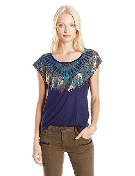 Lucky Brand Women's Plus Size Wing Neckline Tee