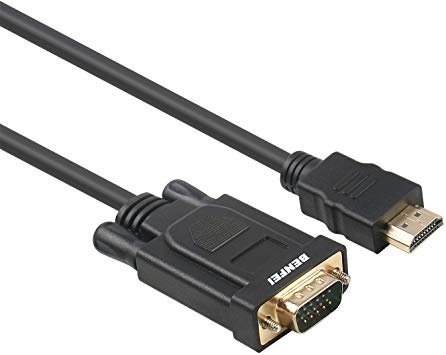 HDMI to VGA, Benfei Gold-Plated HDMI to VGA 0.9M Cable (Male to Male) for Computer, Desktop, Laptop, PC, Monitor, Projector, HDTV, Chromebook, Raspberry Pi, Roku, Xbox and More - Black