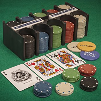 Tobar Casino Games Blackjack Poker Roulette Playing Cards & Chips Game Set
