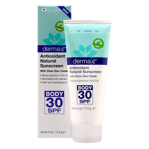 derma e Antioxidant Natural Sunscreen SPF 30 Body Lotion with Vitamin C and Green Tea 4 oz