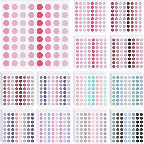 3200 Pieces Colored Dots Sticker 1/4 Inch Round Coding Labels Circle Dot Stickers Removable Color-Code Dot Stickers for Bottles, Documents, 50 Sheets, 80 Colors