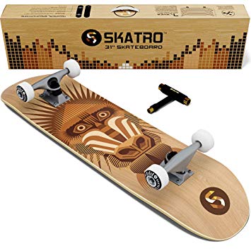 Skatro - Pro Skateboard 31" Complete Skateboard. Skate Board Ages: Adults, Boys, Girls, Beginners, and Kids