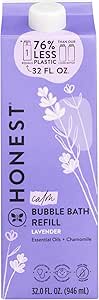 The Honest Company Foaming Bubble Bath Refill Carton | Gentle for Baby | Naturally Derived, Tear-Free, Hypoallergenic | Lavender Calm, 32 fl oz