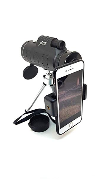 Globe Engineered 12x52 Bak4 Monocular Telescope and Smartphone Holder - Great for Bird Watching Camping Hunting Scenery Wildlife Theatre