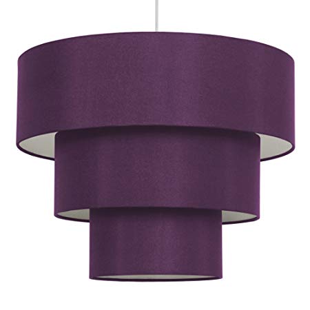 3 Tier Purple Faux Silk Ceiling Shade