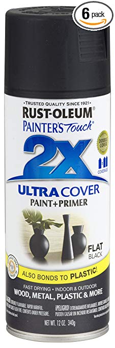 Rust-Oleum 249127-6 PK Painter's Touch 2X Ultra Cover, 12 oz, Black