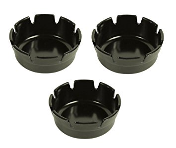 Set of Black Plastic Ashtrays-Deep Well-Resturant/ Bar-4"Diameter