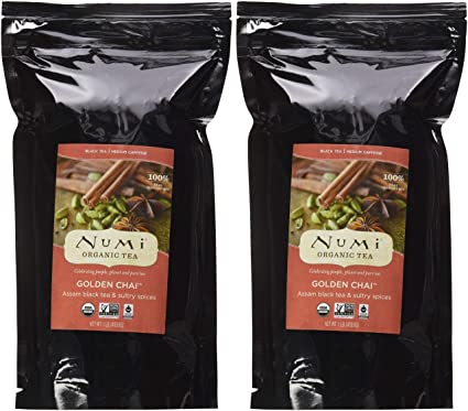 Numi Golden Chai Spiced Assam Loose Leaf Tea, 16-Ounce Bag (Pack of 2)- Packaging may vary