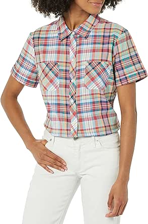 Tommy Hilfiger Women's Preppy Plaid Camp Shirt