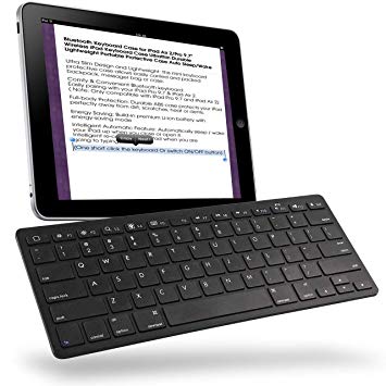 Bluetooth Keyboard Ultra Slim Magic Wireless Keyboard with Long Battery Life for iPad Air, iPad Mini, Laptops MacBook Pro Air iOS PC Android Smartphones Tablets - Black