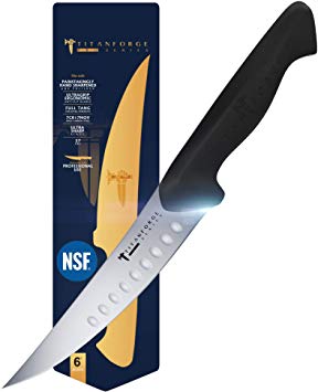 TITAN FORGE - Fillet knife 6" Inch - Pro Series Knives - 7CR17MOV High-Carbon steel - Full Tang - NSF Certified