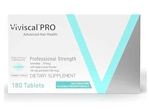 Pro Hair Growth Supplement I Advanced Professional Strength Hair Growth Dietary Supplement (Supplement, 3-Month (180 Tablets)), Blue