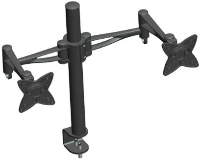 Monoprice 3-Way Adjustable Tilting DUAL Desk Mount Bracket for LCD LED (Max 33Lbs, 10~23inch) - Black