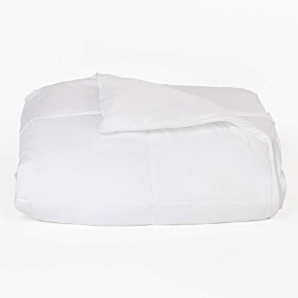 DOWNLITE Manufacturer Direct - 300 TC Hypoallergenic Luxury Down Alternative White Comforter – Medium Warmth - Oversized (Oversized Queen)