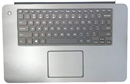 2in1 Full Wrist Palm Rest Palmrest Cover With Touchpad Trackpad Protector   Clear US Layout Keyboard Skin for 15.6" Dell XPS 15-9530 XPS15-4737sLV XPS15-8947sLV Precision M3800 (Brushed steel silver)