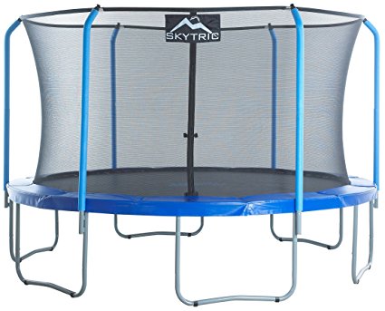 SKYTRIC Trampoline with Top Ring Enclosure System equipped with the "EASY ASSEMBLE FEATURE"