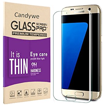 Galaxy S7 Screen Protector,Candywe Full Coverage Samsung s7 Tempered Glass Screen Protector,HD Clear No Bubble Screen Protectors for Samsung Galaxy S7
