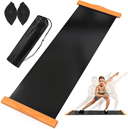 FEIERDUN Slide Board, including Sliding Booties & Carrying Bag, Exercise Equipment for Low Impact Balance Training, 71 x 20in