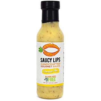 Vegan & Paleo Pineapple Thai by Saucy Lips Easy Squeeze Salad Dressing, Marinade, and Cooking Sauce, Best Tasting, No Sugar Added, Low Carb, Gluten Free, Soy Free, Dairy Free, Nut Free, Keto - 12 oz