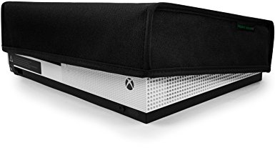 Xbox One S (2016 Slim Model) Dust Cover by Foamy Lizard ® THE ORIGINAL MADE IN U.S.A. TexoShield (TM) premium ultra fine soft velvet lining nylon dust guard with back cable port (Horizontal)