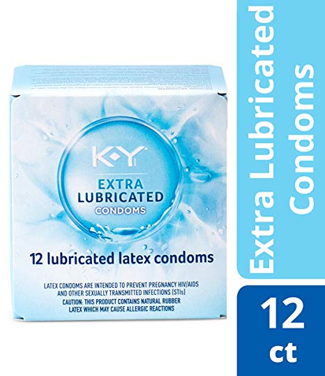 Condoms, K-Y Me & You Extra Lubricated Ultra Thin Latex Condoms. Extra Lubricated for Her & Natural Fit for Him for Comfort & Smoothness, 12 Cnt. Latex Condom with Water-Based Lubricant. HSA Eligible