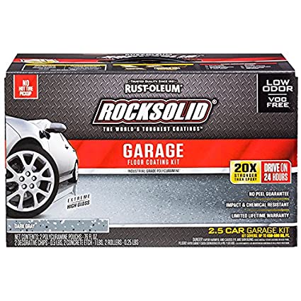 RockSolid Polycuramine Garage Floor Coating Dark Gray Kit 2.5 Car Garage Kit