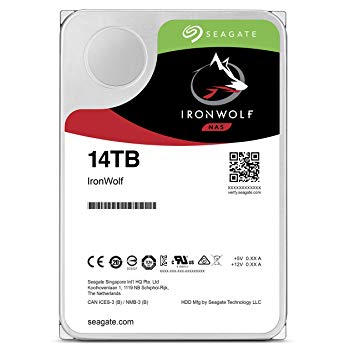 Seagate 14TB IronWolf NAS SATA 6Gb/s NCQ 256MB Cache 3.5-Inch Internal Hard Drive - (ST14000VN0008)