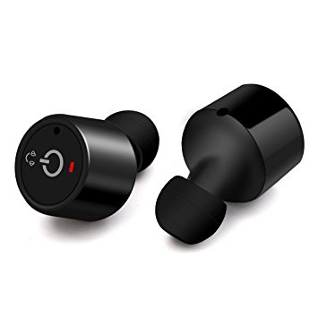 Wireless Earbuds, ELEGIANT Stereo Bluetooth Earphones Mini In-ear Sport Headphones with Mic for iPhone 7/7Plus/6/6s/6Plus/iPad/SamsungS7/S6/Edge S5/Note 5/Sony/LG/PCs/Tablets Black