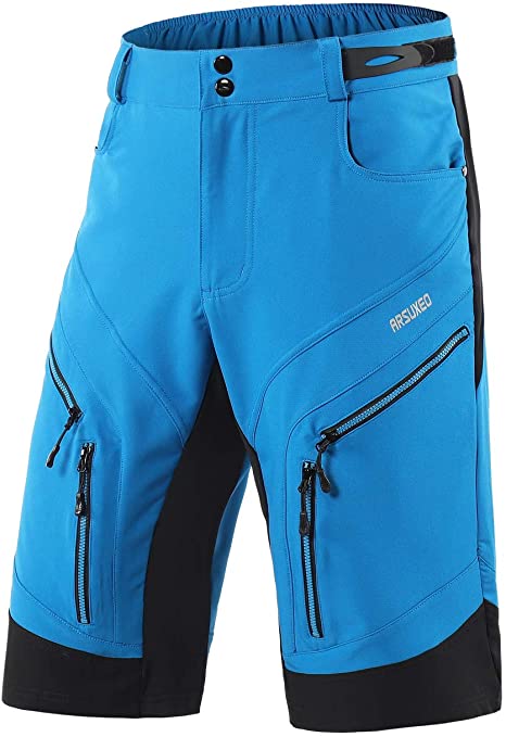 ARSUXEO Men's Loose Fit Cycling Shorts MTB Bike Shorts Water Ressistant 1903