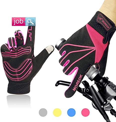 Achiou Bike Gloves for Men and Women Full Finger Bicycle Cycling Motorcycle Mountain Bike Racing Touchscreen Anti-Skid Cushion