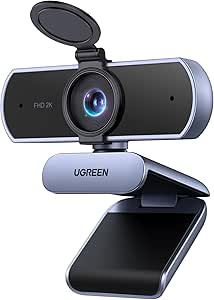 UGREEN 2K Webcam, Webcam for PC Ultra HD 1080P Computer Camera with Microphone, PC Camera with Privacy Cover, USB Web Camera for Streaming, Conferencing, Video Calling, Zoom, Skype, Teams, Facetime