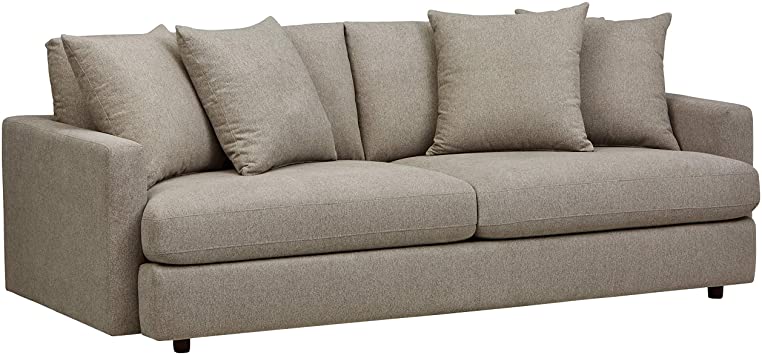 Rivet Amelia Modern 94" Sofa, Fabric, Light Gray