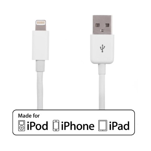 Apple MFi Certified Poweradd 8-Pin Lightning to USB Cable 66ft  2m Charge and Sync Cable Cord for iPhone 6s 6 Plus 5s 5c 5 iPad Pro  Air  Mini  4th gen iPod touch  nano - White