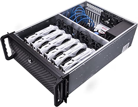 Rosewill Bitcoin Case, Server Chassis, Server Case, Rackmount Case for Bitcoin Mining; 4U Metal Rackmount Bitcoin for 6 GPU; Solution for Building a Mining Rig, Ethereum ETH, Bitcoin BTC, Litecoin