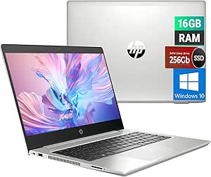 HP ProBook 445 G6 Laptop Home Business, ‌14" Screen Display, AMD Ryzen 5 2500U 2.0GHz, 16GB RAM, 256GB SSD, HDMI, USB Type-C, Windows 10 Pro (Renewed)