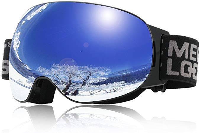 OTG Ski Goggles, Snow Goggle with double lens Anti-fog UV400 protection for winter Skiing Skate snowboarding sports