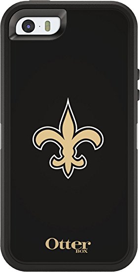 OtterBox DEFENDER SERIES Case for iPhone 5/5s/SE - Retail Packaging - NFL SAINTS (BLACK/NFL NEW ORLEANS SAINTS) (Discontinued by Manufacturer)