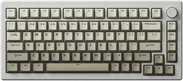 Akko Warm Gray Gradient Theme 132-Key Cherry Profile Double-Shot PBT Keycap Set with MX Style Stem for Mechanical Keyboards